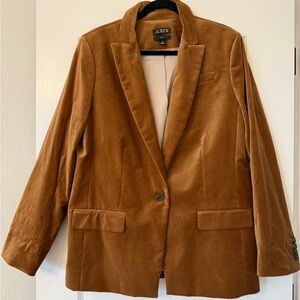 J. Crew Women's Willa Velvet Brown Blazer